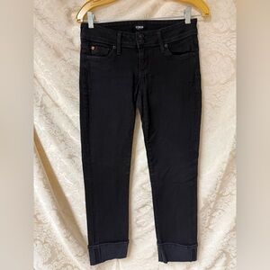 Hudson Jeans Ginny Crop Straight w/cuff in Black